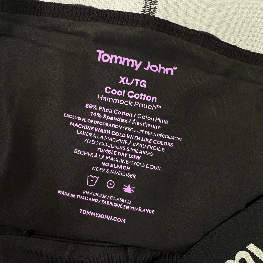 Tommy John Cool Cotton Hammock 8” Boxer Brief Black XL